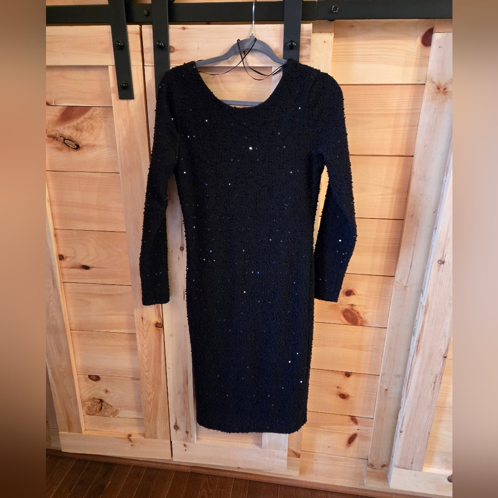 Jennifer Lopez Black Long Sleeve Dress with Sparkle